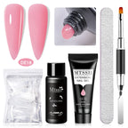 Mtssii 17PCS/Set 20ml Nail Extension Gel Set Builder UV Gel for Nails With 6W UV LED Lamp Nail Extension Tools Kit For Beginner