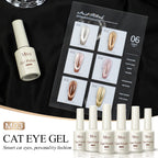 Magnetic Cat Eye Gel Nail Polish Set Red Pink UV Soak Off Gel Varnish Crystal 15ml Cat Eye Gel Lacquer Art Nails With Display