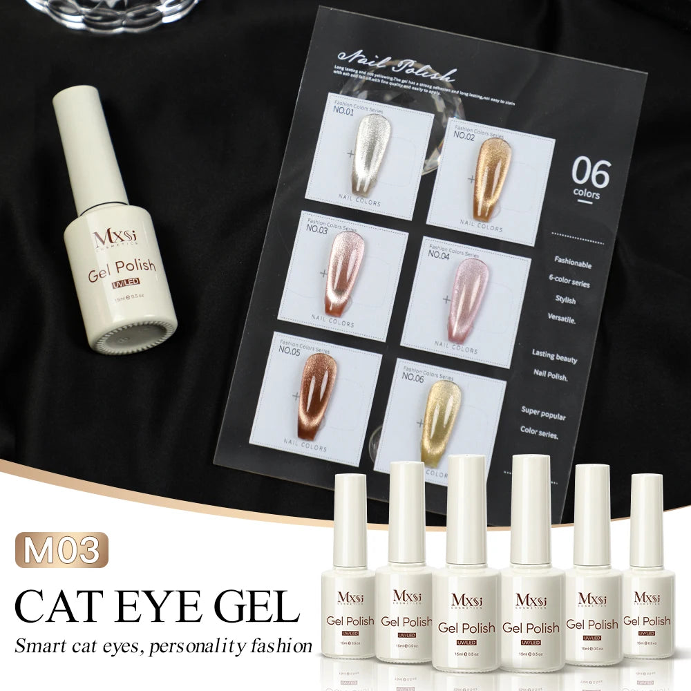 Magnetic Cat Eye Gel Nail Polish Set Red Pink UV Soak Off Gel Varnish Crystal 15ml Cat Eye Gel Lacquer Art Nails With Display