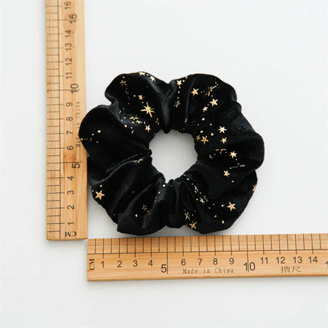 YHJ Velvet Star Scrunchies Elastic Hair Bands Women Girls Headbands Ponytail Holder Hair Ties Winter Fashion Hair Accessories