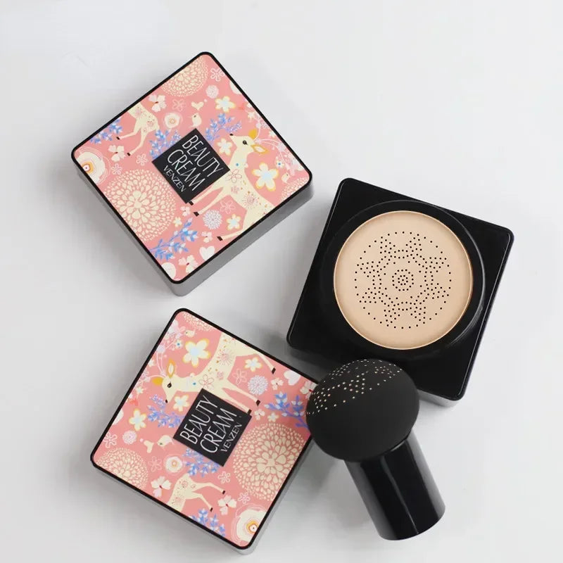 Waterproof BB Cream Mushroom Head Air Cushion CC Cream Moisturizing Matte Full Coverage Acne Scars Brighten Skin Tone Cosmetics