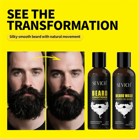 Men's Beard Care Kit Beard Clean Shampoo moisturize Beard Conditioner Beard Wash Natural Beard Care Beard Styling Products