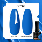 MEET ACROSS 7ml Red Blue Green Metallic Gel Nail Polish Super Bright Mirror Effect Semi Permanent LED UV Gel Nail Art Varnish