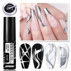 LILYCUTE 3Pcs/Set Metallic Painting Liner Gel Polish Super Bright Gold Silver Mirror Gel Nail Polish Semi Permanent Nail Get