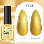 LILYCUTE Nude Crystal Rubber Base Gel Nail Polish Natural Color Semi Permanent UV Gel Soak Off Self Leveling Nail Gel Varnishes
