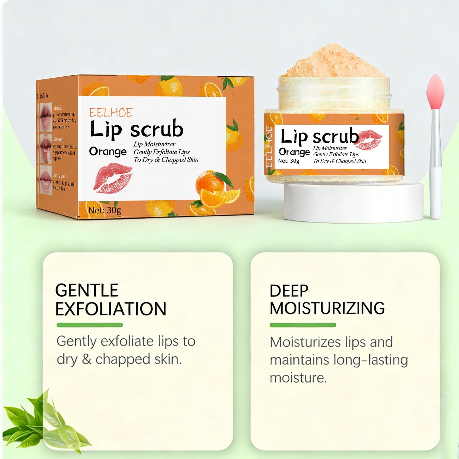 Strawberry Lip Scrub Gentle Repair Chapped Lips Deep Moisturizing Nourishing Improve Dryness Honey Orange Lip Care Exfoliator