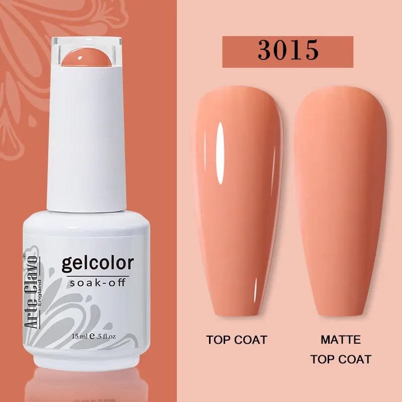 Arte Clavo Transparent Nude Pink Color Jelly Gel Nail Polish Semi Permanent 15ml Top Coat Soak Off UVLED Varnish Nail Art Design