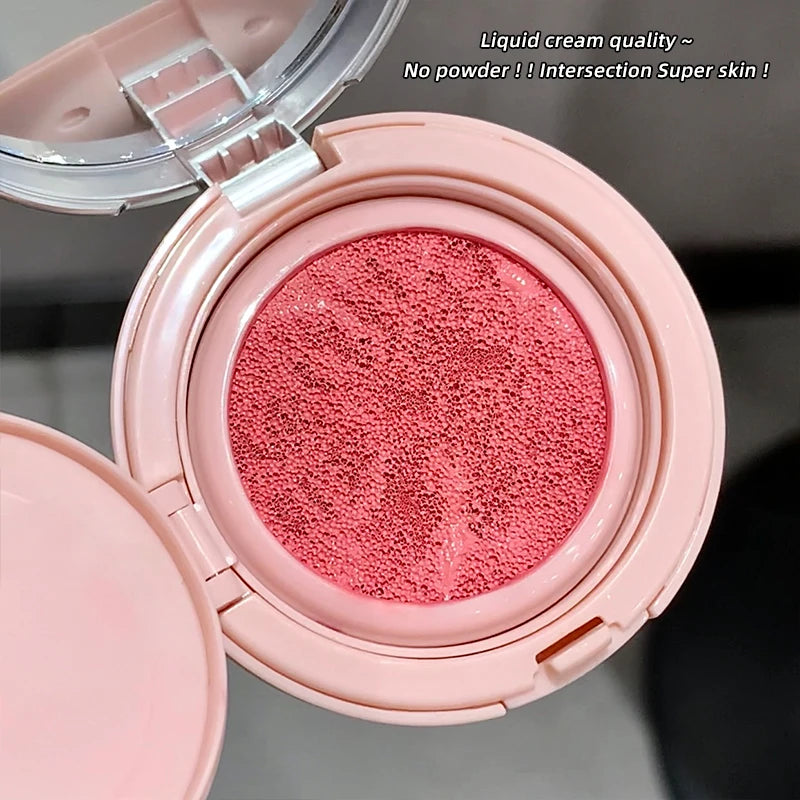 Gege Bear 3 Colors Matte Cream-Textured Cushion Blush with Puff,  Powder-free, Smooth Application, Create  Flawless Daily Makeup