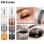 Fit Colors 3 Sections Smoky Eye Water Eyeshadow Diamond Liquid Pearl Shimmer Eye Shadow Liquid Lip Dye