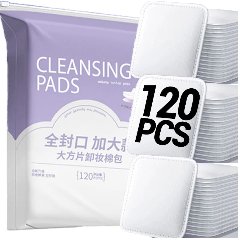 100/600Pcs Disposable Makeup Removal Cotton Pads for Facial Cleaning Wet Application Portable Double-sided Cosmetic Cotton Pads