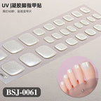 26Tips French Leopard Print UV Gel Toenail Sticker Bronzing Dye Gradient Cross-border Semi Baked Gel Nail Sticker UV Lamp Needed