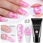 PUENTE 7.5ML Sparkling Pinkish Purple Laser Cat Magnetic Gel Nail Polish Holographic Rainbow Effect Soak Off UV Nail Art Varnish