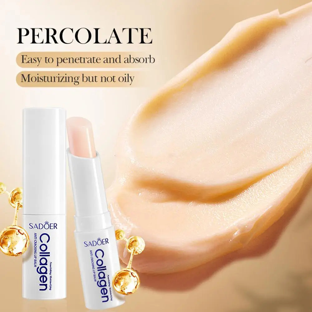 Nourish Lipstick Collagen Lip Balm Anti Cracking Moisturizing Natural Smoothing Lip Lines Makeup Lipstick Repair Lip Care Cream