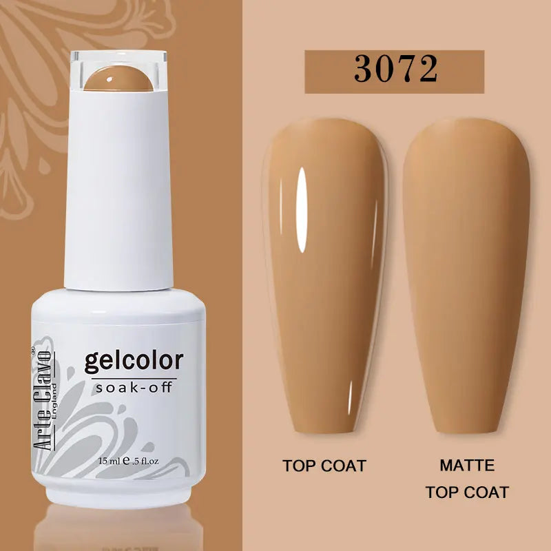 Arte Clavo Transparent Nude Pink Color Jelly Gel Nail Polish Semi Permanent 15ml Top Coat Soak Off UVLED Varnish Nail Art Design