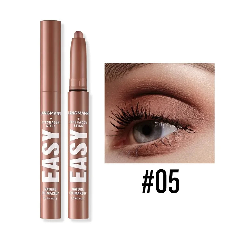 Smoky Dark Black Eyeshadow Pencil Stick Waterproof Pearlescent Matte Metallic Glitter Eye Shadow Highlighter Pen Make Up Tool