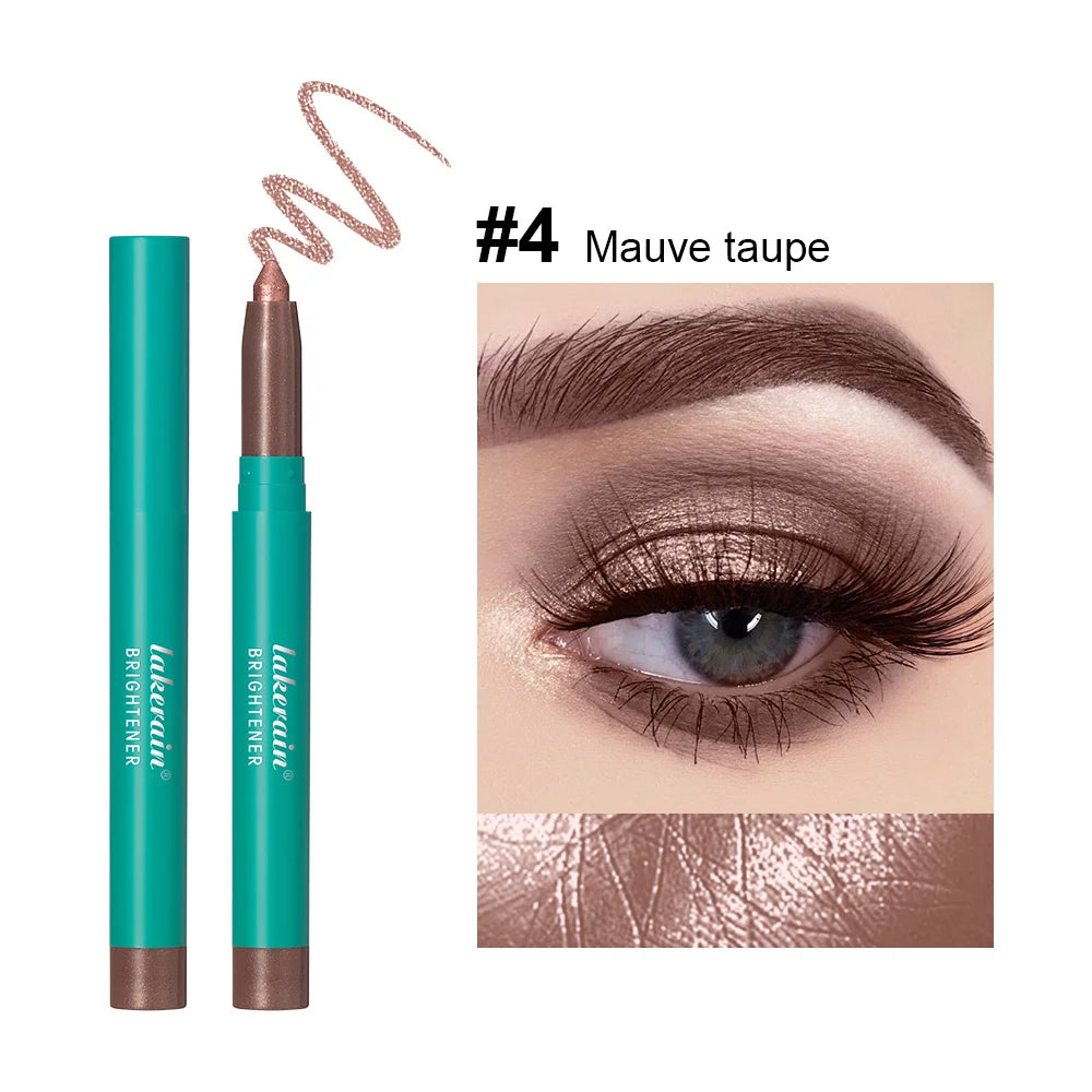 Single Color Pearl Eyeshadow Eyeliner Pearlescent Pencil Waterproof Glitter Pigment Brightening Makeup Eyeshadow Stick Cosmetics