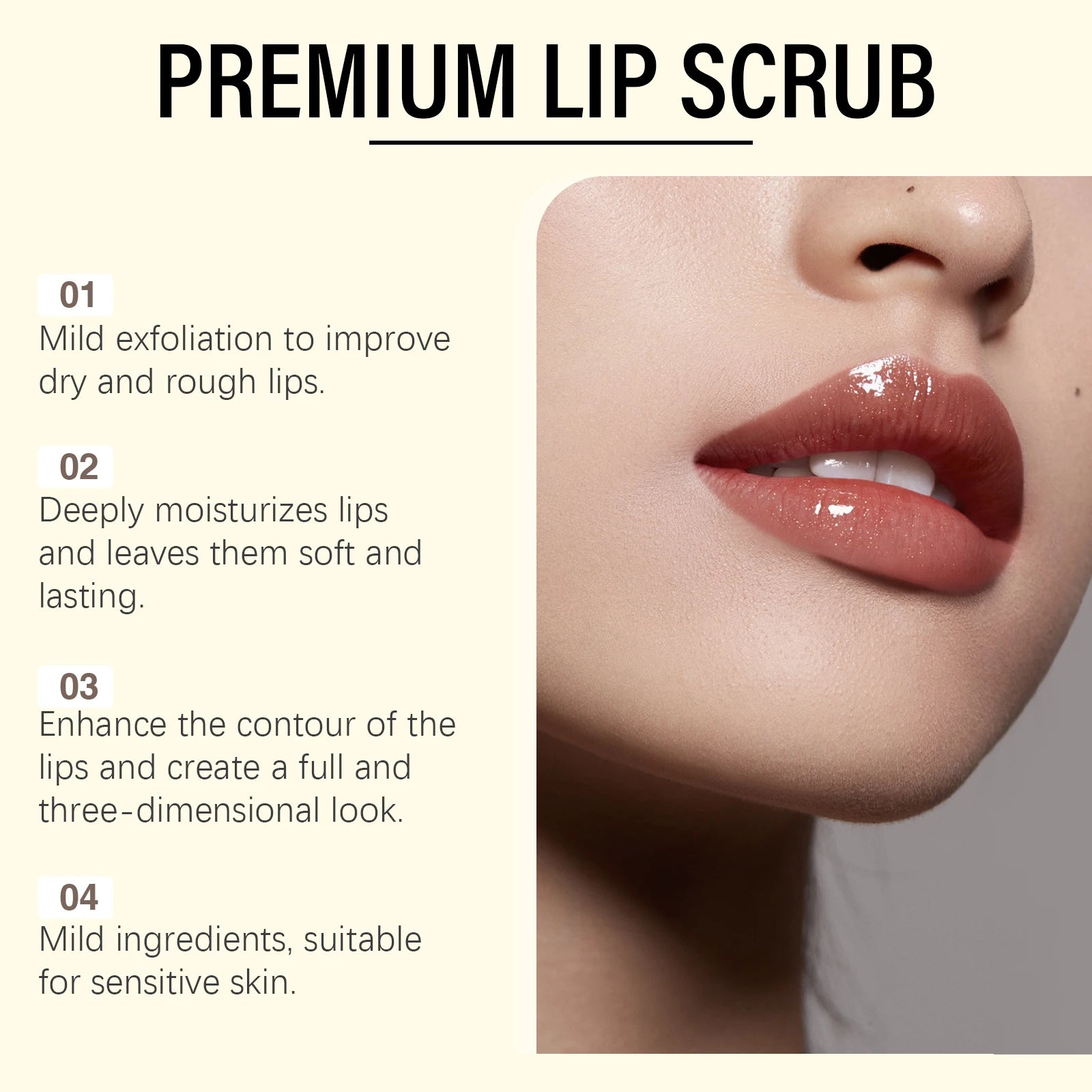 Brown Sugar Lip Scrub Gentle Exfoliating Dead Skin Removal Fade Lip Lines Moisturizing Nourishing Dry Chapped Lip Care 30g