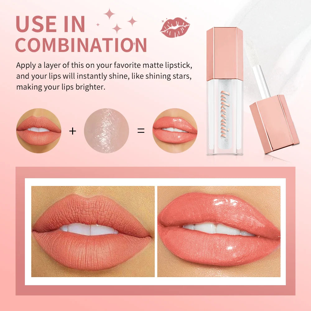 NEW Glitter Gloss Universal Lip Luminizer 8 Colors Makeup Lip Gloss Non-sticky Moisturizing Plumper Long Lasting Glitter Liquid