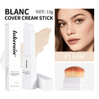 Blanc Cover Cream Stick Changing Foundation Stick Color Changing Foundation with Detachable Brush Hight Coverage Base Makeup