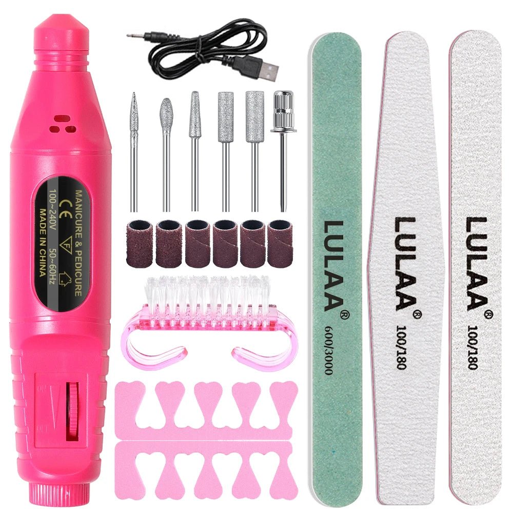 LINMANDA Manicure UV LED Lamp Kit Set UV Lamp and 20000RPM  Nail Drill Machine Kit and Remove Dead Skin Manicure Tools Set