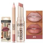 Professional Grade 12 Color Double Ended Lip Liner Lipstick Set Matte High Color Rendering Does Not Fade Waterproof  Sweat Proof