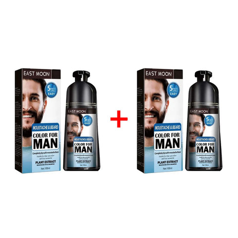 Beard Dye Shampoo Long Lasting Black Colorant Strengthening Nourishing Covering Grey Improving Thicker Men Permanent Dye Shampoo