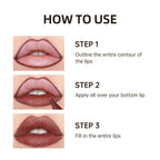 Matte Lip Makeup Kit 2pcs Waterproof Long Lasting Lip Liner and Lip Oil Combo Red Brown Pink Nude Tones Lipstick Set