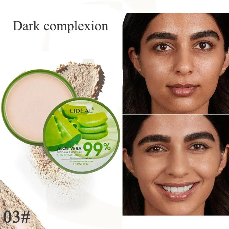 99% Aloe Vera Softening Powder Waterproof Moisturizing Concealer Foundation Fixed Make Up Oil Control Facial Brighten Cosmetics