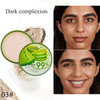 99% Aloe Vera Softening Powder Waterproof Moisturizing Concealer Foundation Fixed Make Up Oil Control Facial Brighten Cosmetics