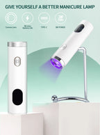 Nailpop UV Light with Stanp Handheld Mini Nail Cure Lamp Portable Rechargeable Nail Dryer Fast Curing for Gel Polish Glue Gel