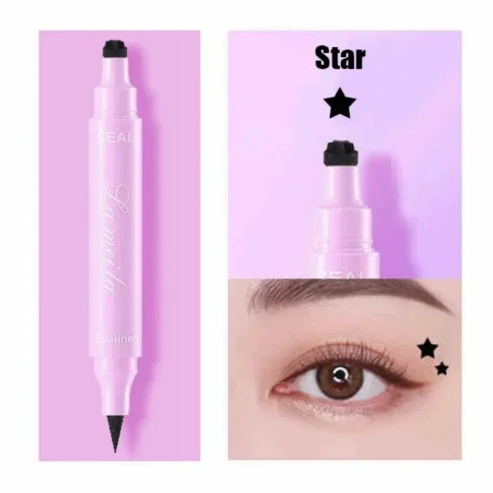 Black Eyeliner Stamp Triangle Dual-ended Liquid Eyeliner Waterproof Sweat-proof Quick Dry Eyeliner Makeup Seal Tool Cosmetics
