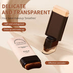 Skin Beauty Double-end Foundation Stick,Velvet Moist Light Concealer Foundation Long-lasting Flawless Makeup Face Beauty Makeup
