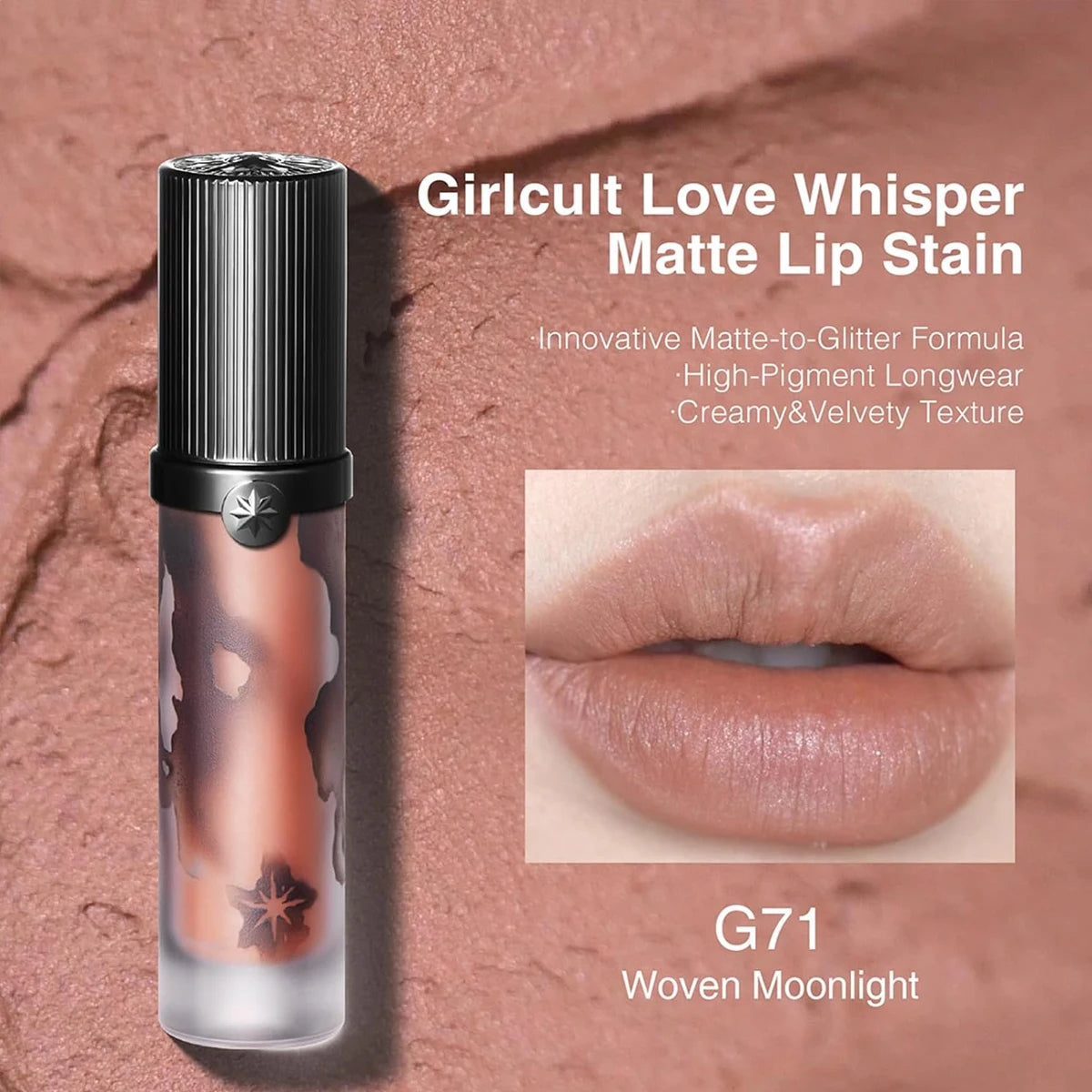 Girlcult Love Whisper Matte Lip Stain,Velvet Matte Texture,Lightweight Non-Drying,Soft-Focus Matte Finish,Edgy Makeup Looks,Gift
