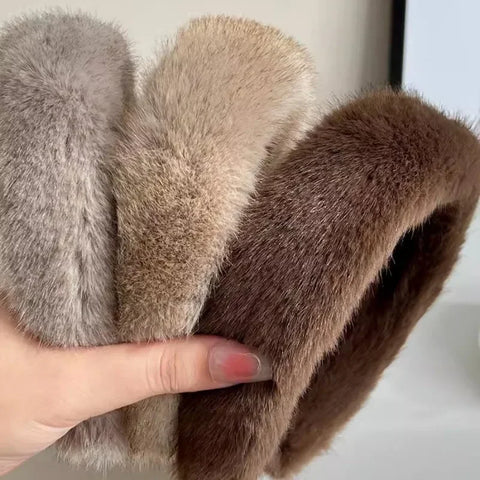 Women Girls Plush Widen Thicken Plush Sponge Hair Bands Faux Fur Padded Headbands Soft Fluffy Furry Hair Hoops Winter Headdress