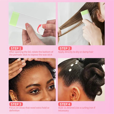 1pcs Hair Wax Stick For Fly Aways And Frizz Hair, Fruit Flavour, Portable Hair Styling Pomade Stick