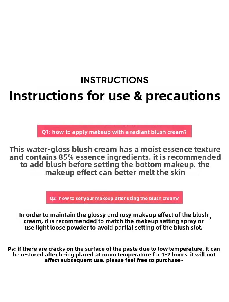 Judydoll Cream Blush Highlighter Palette - Dewy Glow, Multi-Use Makeup Stick for Cheeks Eyes Lips, Blurring Volumizing Effect