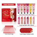 24PCS/box lip balm in bulk, hand cream in bulk thank you card and red gauze bag, wedding gift to guests, Christmas and New Year