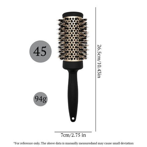 Hair Brush Comb Professional High Temperature Resistant Ceramic Iron Round Comb 5 Sizes For Blow Dry Salon Styling Tools
