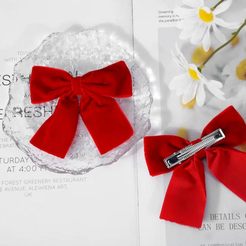 2025 Christmas Cute Velvet Bow Hairpins Children Girls Kid Hair Clips Barrettes Accessories Hairclip Headwear Headdress Ornament