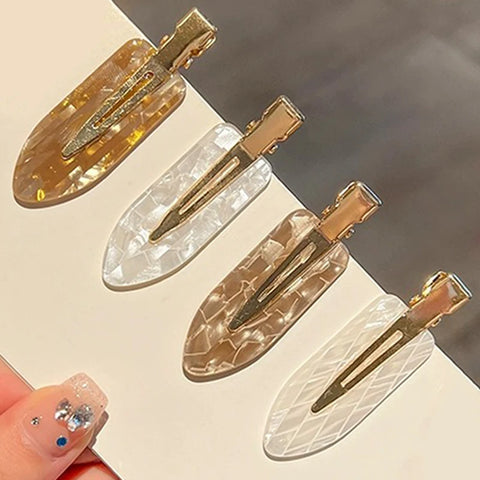 2/4pcs Simple Sakura Pink Seamless Hair Clip Women Acetate Sheet No Bend Bangs Clip Duckbill Clip Hairpins Hair Styling Tool