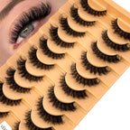10 pairs of Russian striped eyelashes fluffy artificial mink eyelashes 3D fake eyelashes Russian curly eyelashes fake eyelashes
