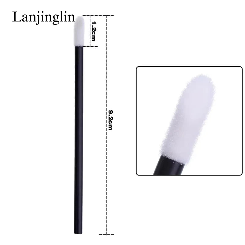Lanjinglin 50/100 Pieces Lip Brushes Lipstick Testers Wands Applicators for Makeup Lip Brushes Makeup Beauty Tool