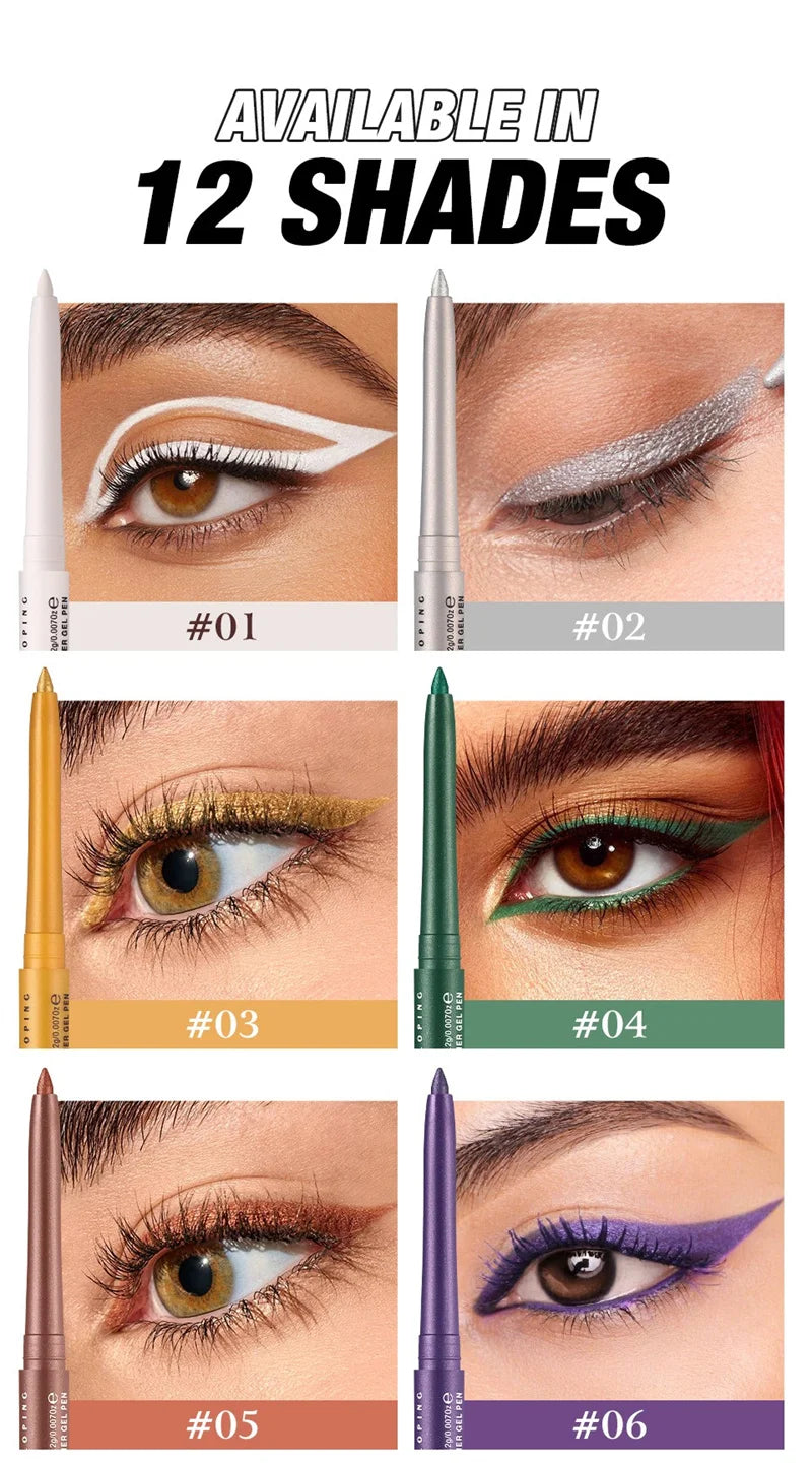 Waterproof Eyeliner Gel Pencil Gold Brown Lying Silkworm Pen Soft Easy Wear High Pigment Matte Eyeliner Lasting Shiny Eye Makeup