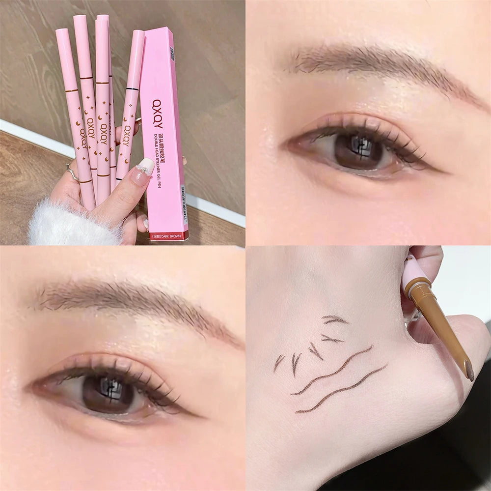 Punk Red Eyebrow & Eyeliner Gel 2 In 1 With Angled Brush Smudge-Proof Waterproof Creamy Smooth for Brows & Under Eye Makeup