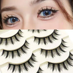 Natural Long Cosplay Makeup Cross Strip False Eyelashes Black Eye Lashes and Cat Eye Lashes 5pairs Mink Eyelashes Faux Cilios