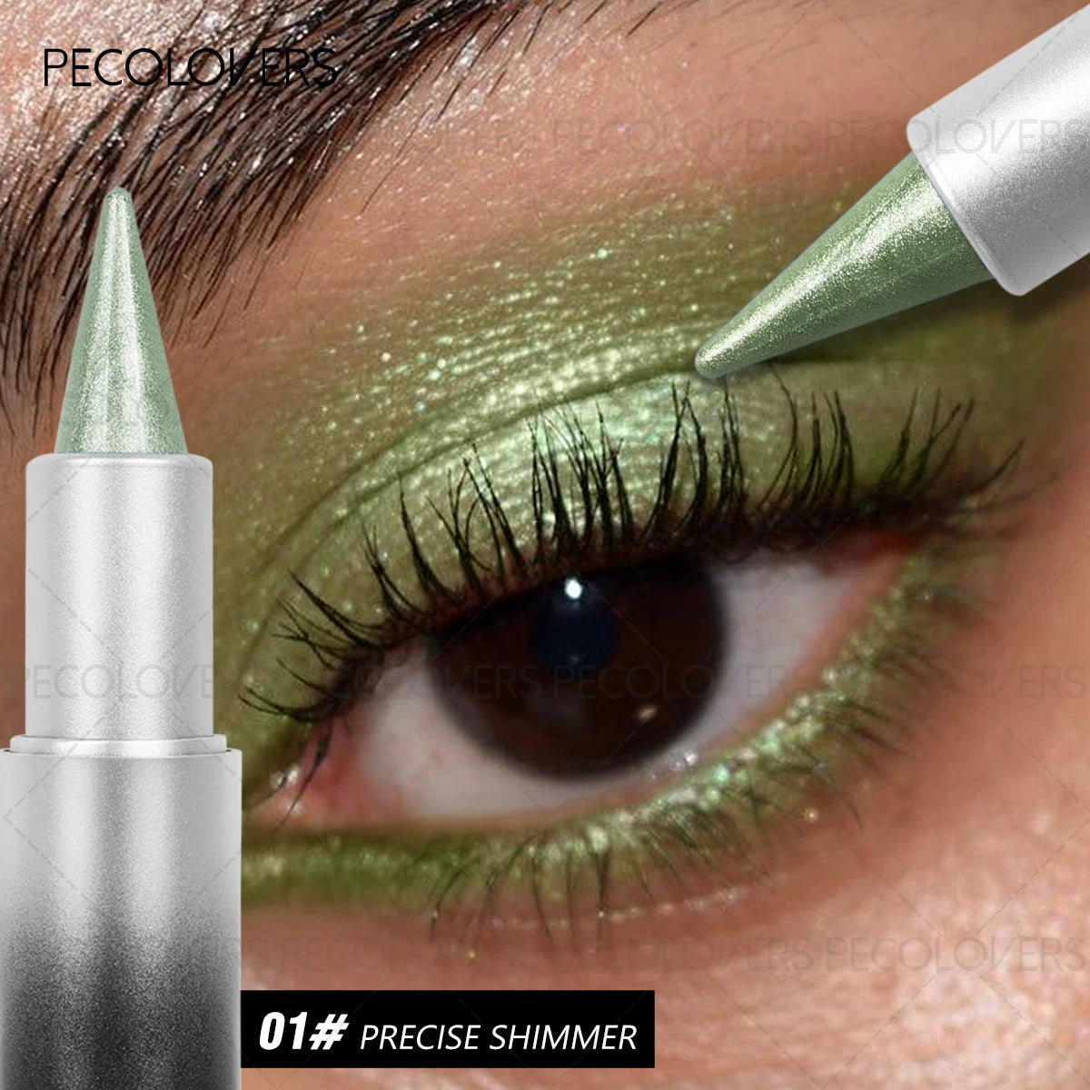 1PC Monochrome Glitter Eyeliner and Eyeshadow Pencil - Waterproof, Portable, Cutting-edge Design, Perfect Holiday Gift for Girls