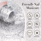 10Ml Cat Magnetic Eye Gel Nail Polish, Silver Platinum Cat Magnetic Gel, Sparkle Glitter Magnetic Soak Off U v Nail Gel
