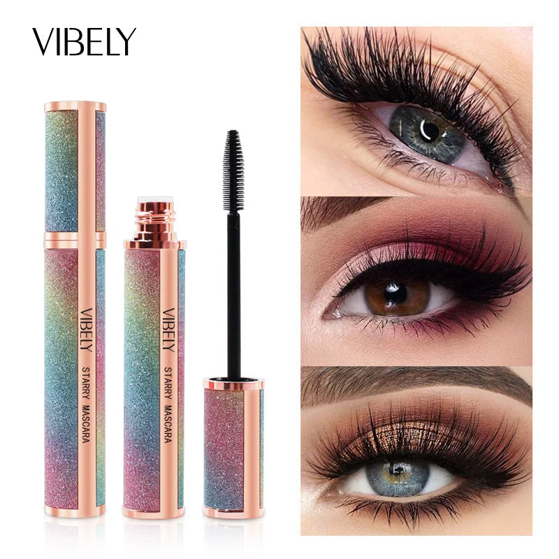 VIBELY Viral Hit Starry Glitter Mascara - Lengthening Volumizing Curling, Waterproof Sweatproof Smudge-Proof Long-Lasting Bold L