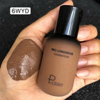 40ML Face Liquid Foundation Full Concealer Makeup Waterproof Base Brighten Whitening Cover Dark Circle Matte Foundation Cosmetic