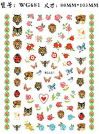 Press on Nails Tiger Symbol Nails Decals Design Fierce Wild Animal Leopard Decoration Manicure Stickers Nails Accessories Tools